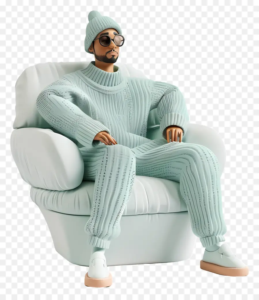 Hombre 3d，Persona En Traje Acogedor PNG