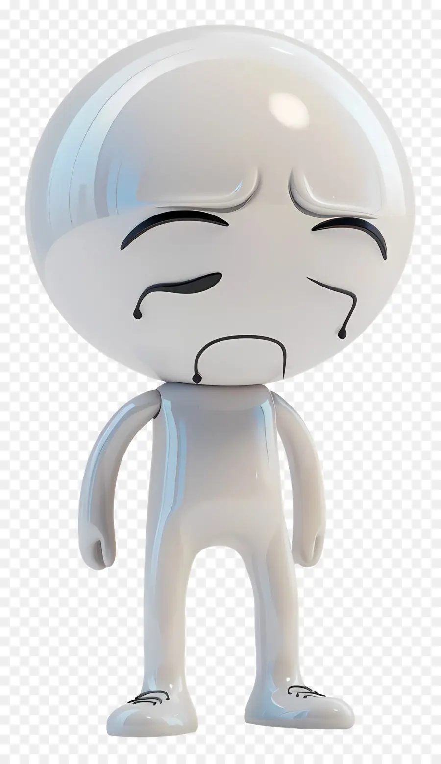 Hombre 3d，Figura De Dibujos Animados Triste PNG