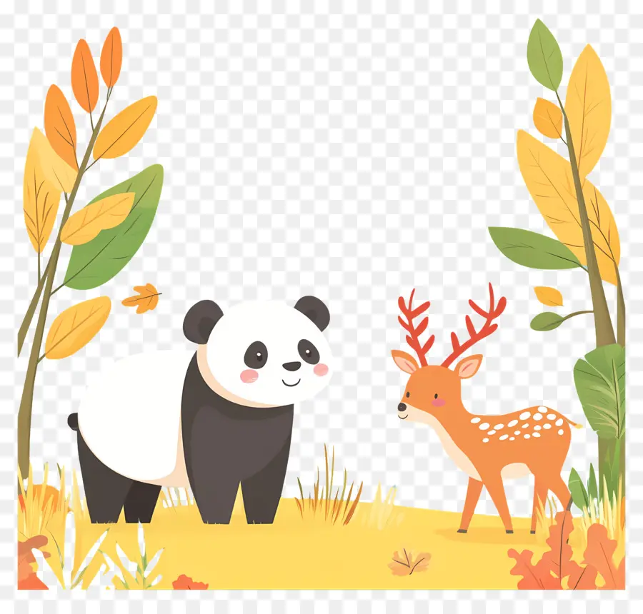 Artofzoo，Panda Y Ciervo PNG