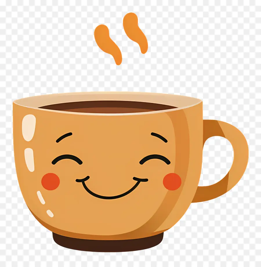 Café Kawaii，Taza De Café Sonriente PNG