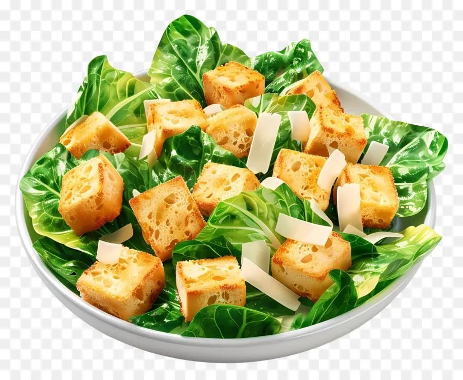 Ensalada Cesar，Ensalada Con Picatostes PNG