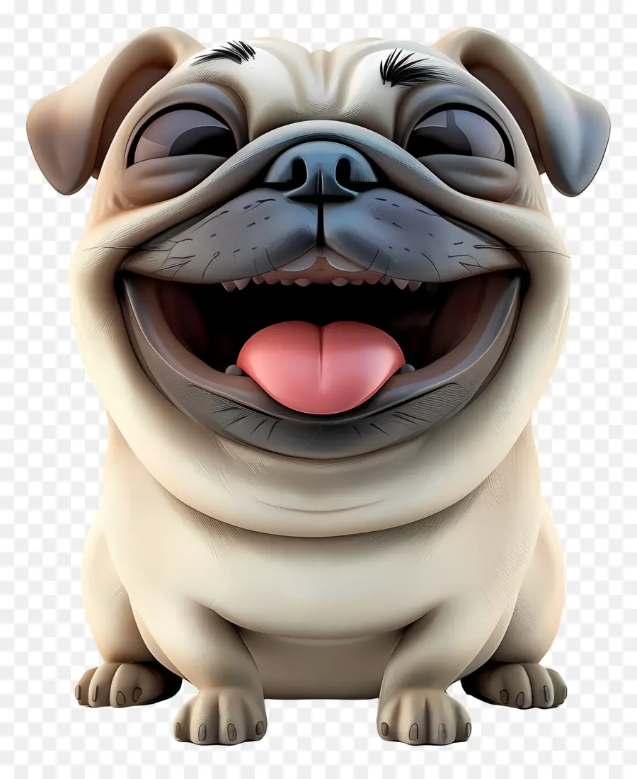 Perro 3d，Perro Pug De Dibujos Animados PNG