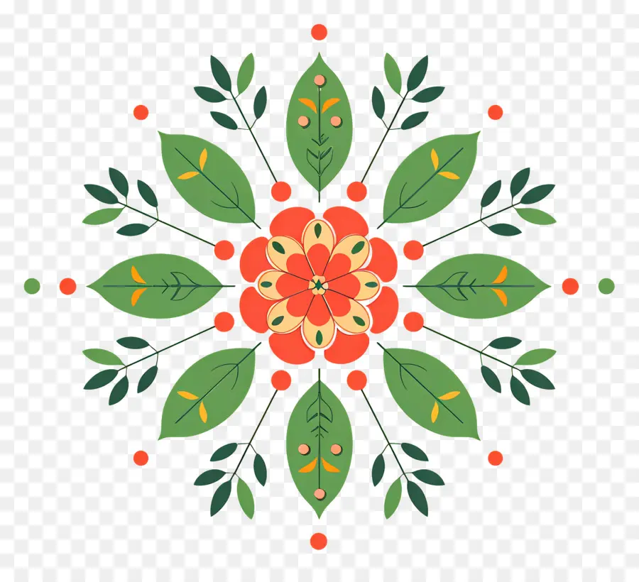 Pookalam，Diseño De Mandalas Florales PNG