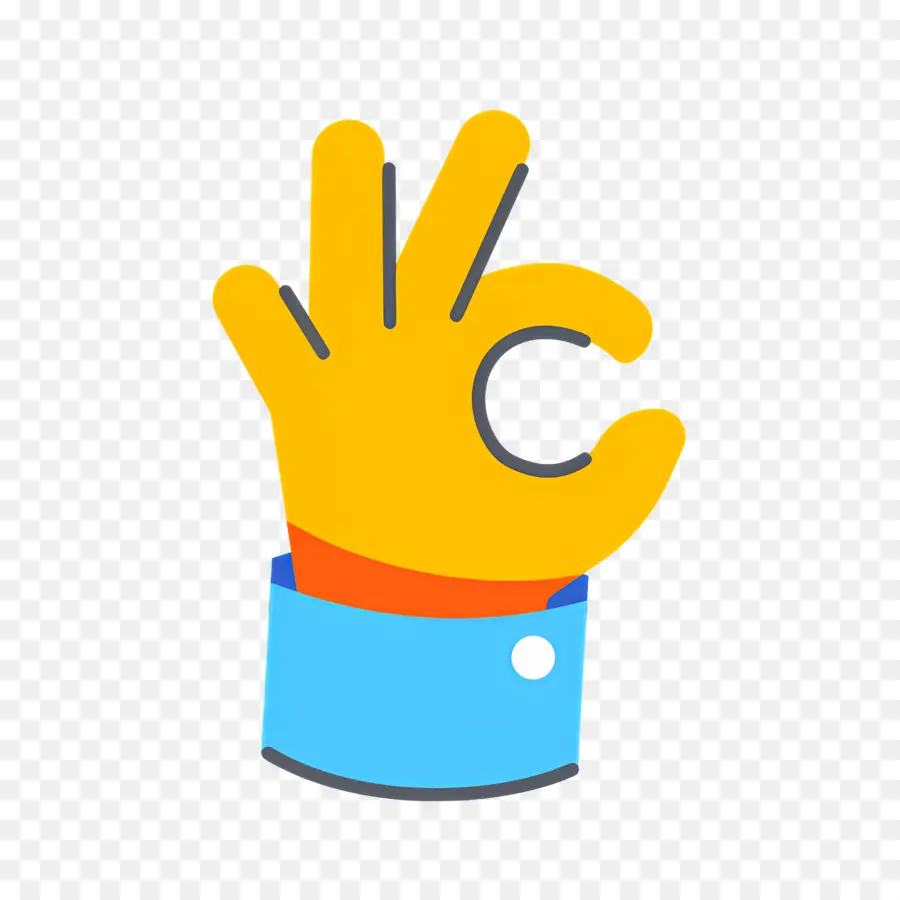 Emojis De Mano，Gesto Con La Mano Aceptar PNG