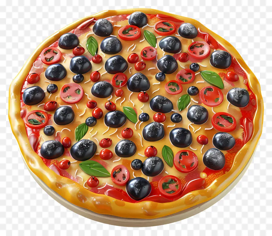 Pizza 3d，Pizza Con Aceitunas PNG