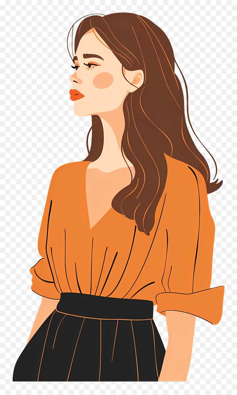 Mujer Elegante，Ilustración De Mujer Con Estilo PNG