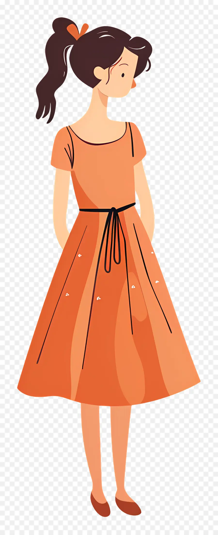 Hermosa Mujer，Chica Con Vestido Naranja PNG