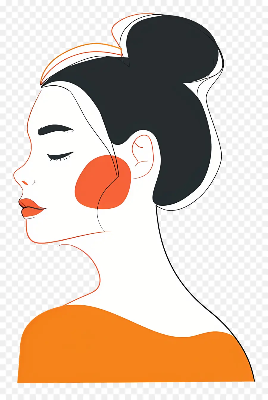 Mujer Elegante，Ilustración De Perfil PNG