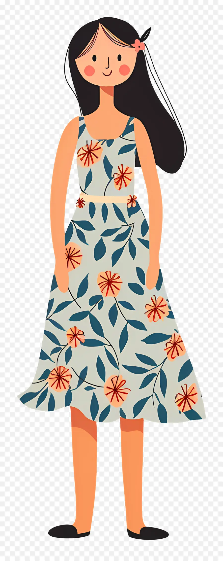 Hermosa Mujer，Niña Con Flores PNG