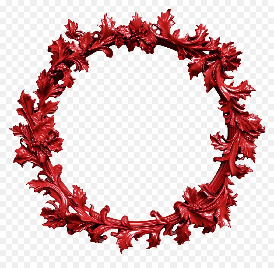 Marco De Navidad Rojo，Corona Roja PNG