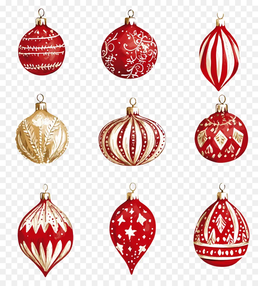 Bolas De Navidad，Adornos Rojos PNG