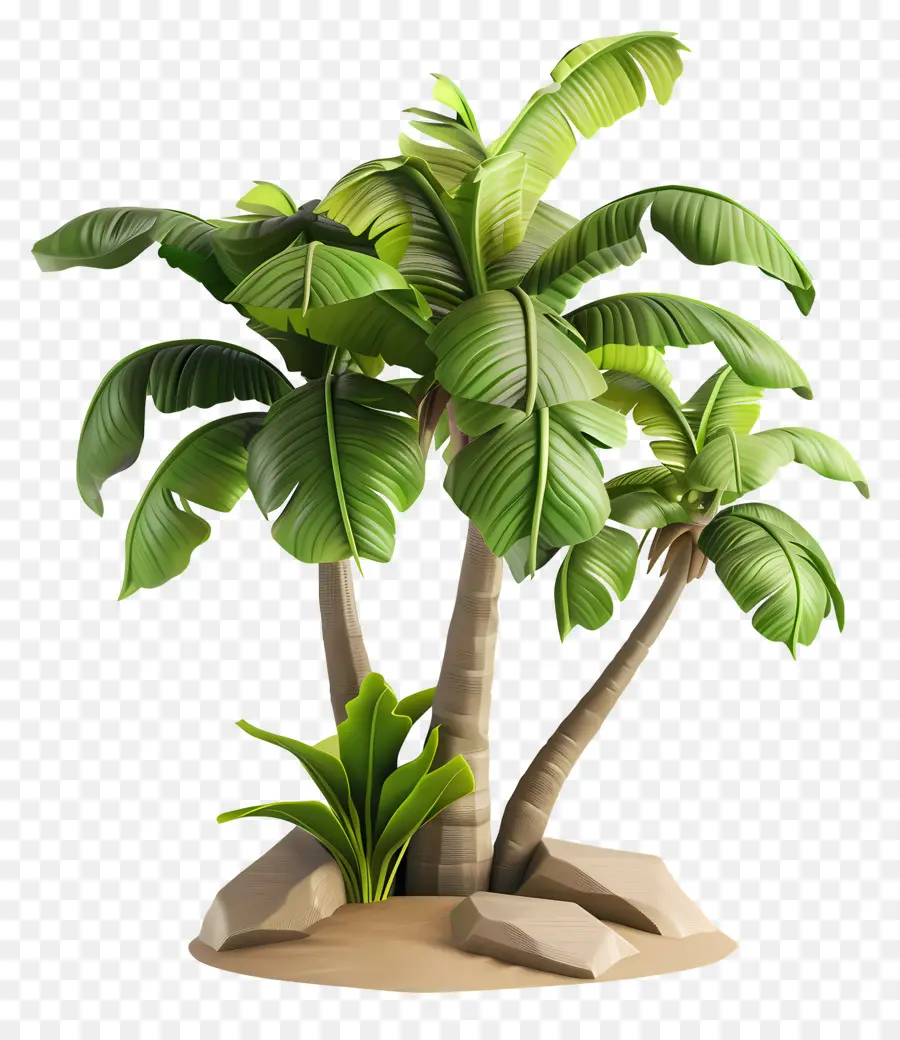 Árbol 3d，Palmeras PNG