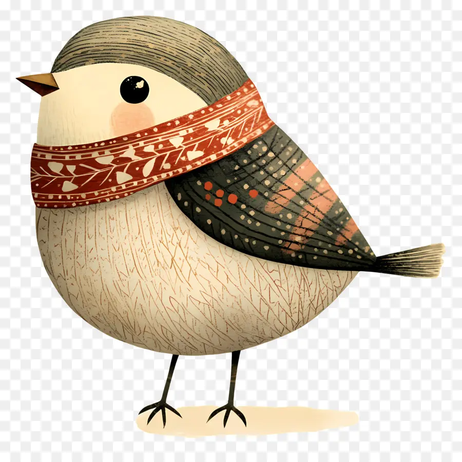 Pájaro De Navidad，Pájaro Con Bufanda PNG