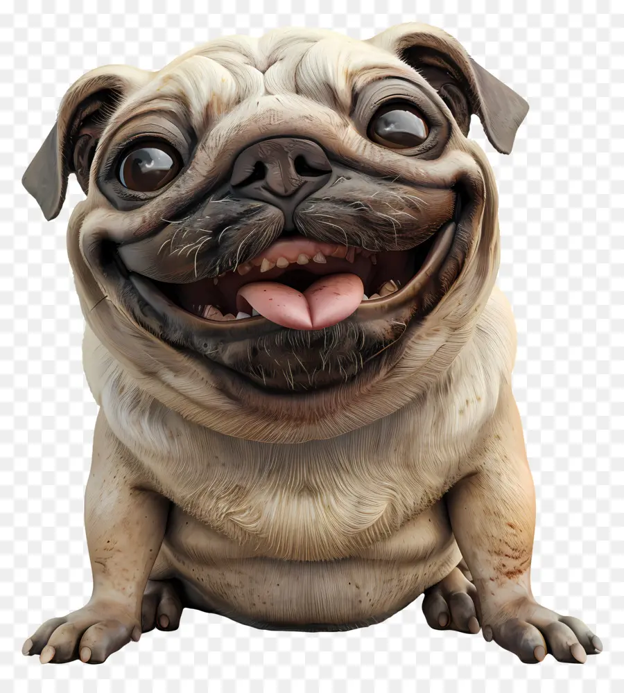 Perro 3d，Perro Pug De Dibujos Animados PNG