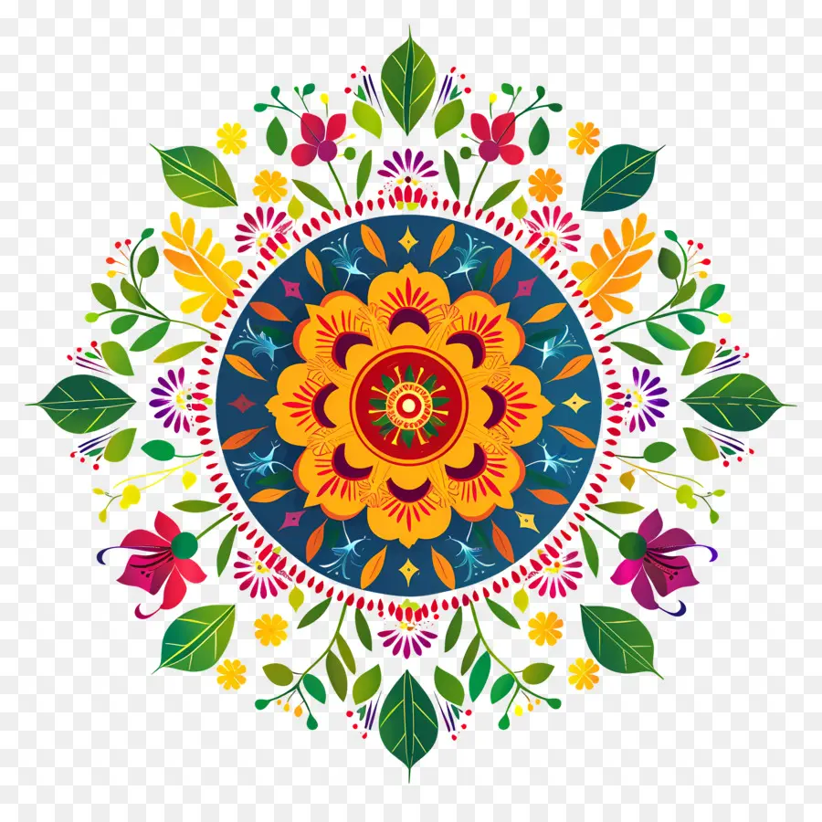 Pookalam，Mandalas Florales PNG