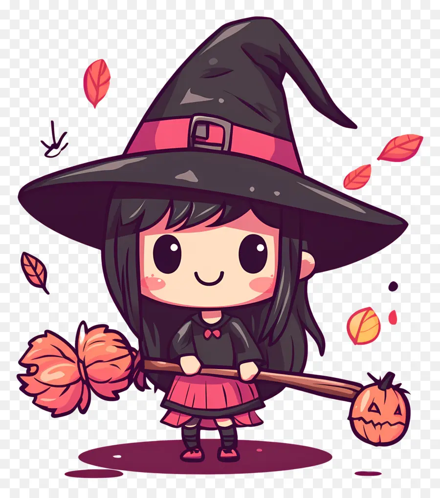 Bruja De Halloween，Bruja Con Escoba PNG