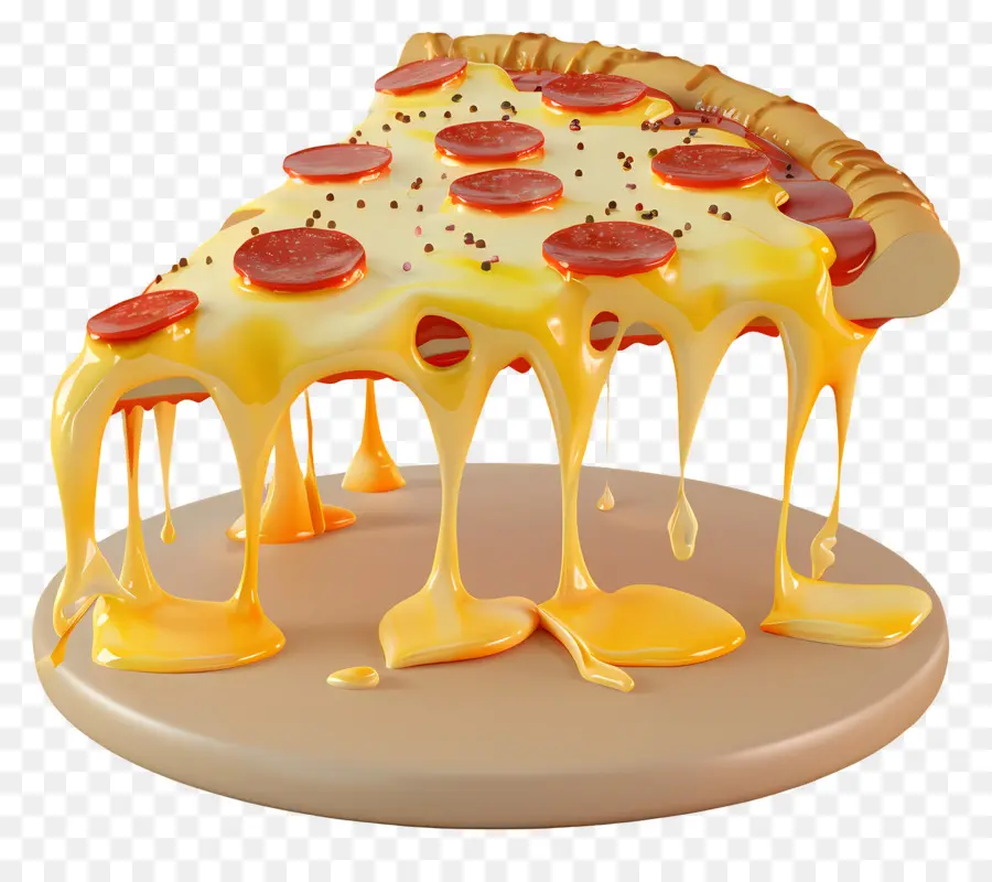 Pizza 3d，Rebanada De Pizza Con Queso PNG