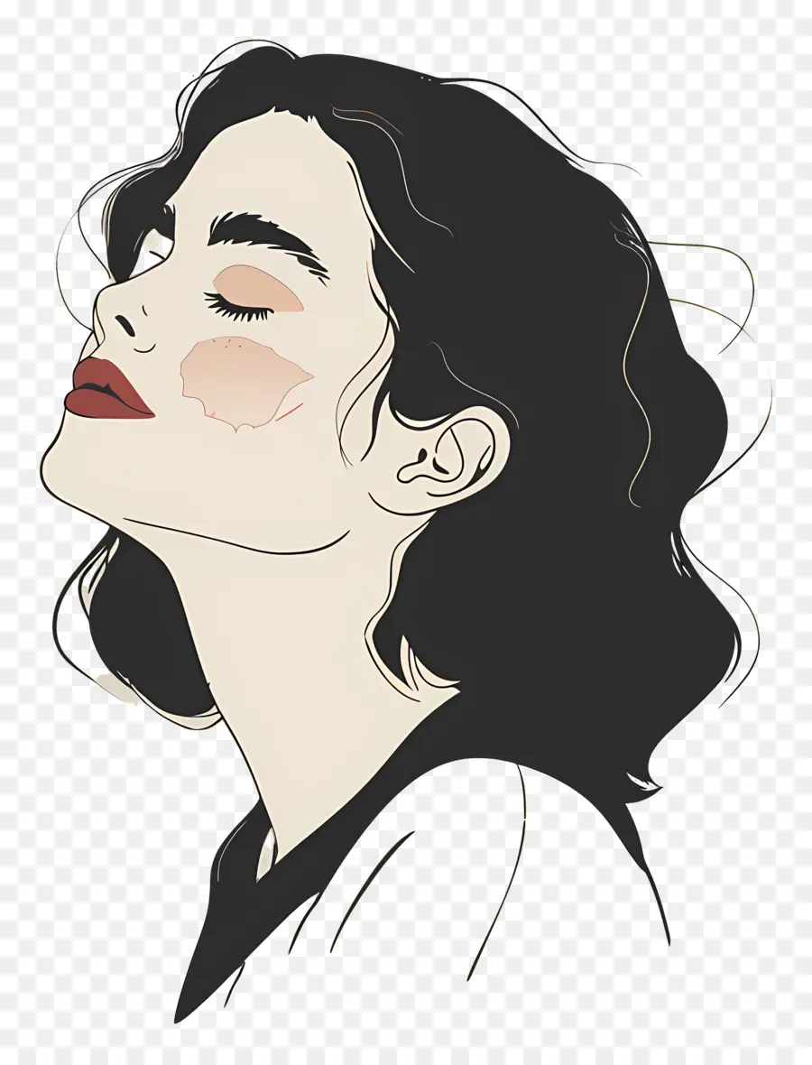 Mujer Elegante，Ilustración De Rostro De Mujer PNG