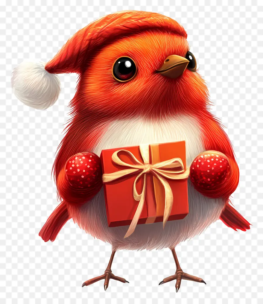 Pájaro De Navidad，Pájaro Con Regalo PNG