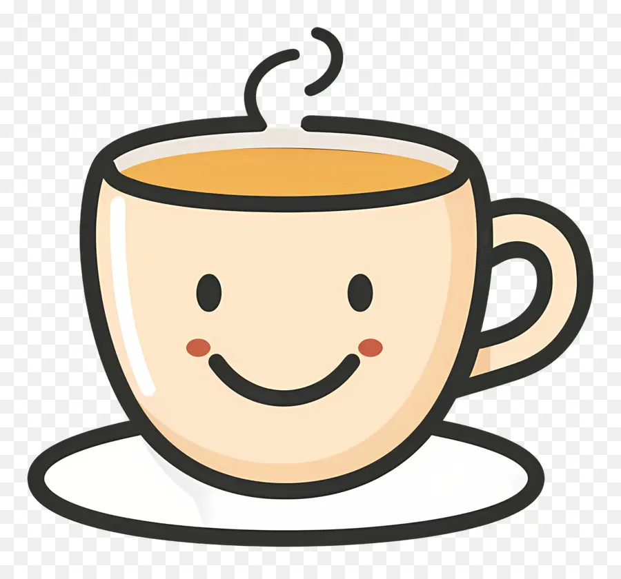 Café Kawaii，Taza Sonriente PNG