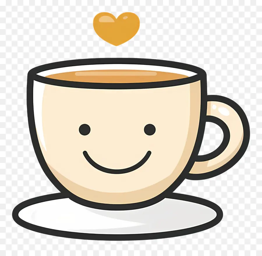 Café Kawaii，Taza Sonriente PNG