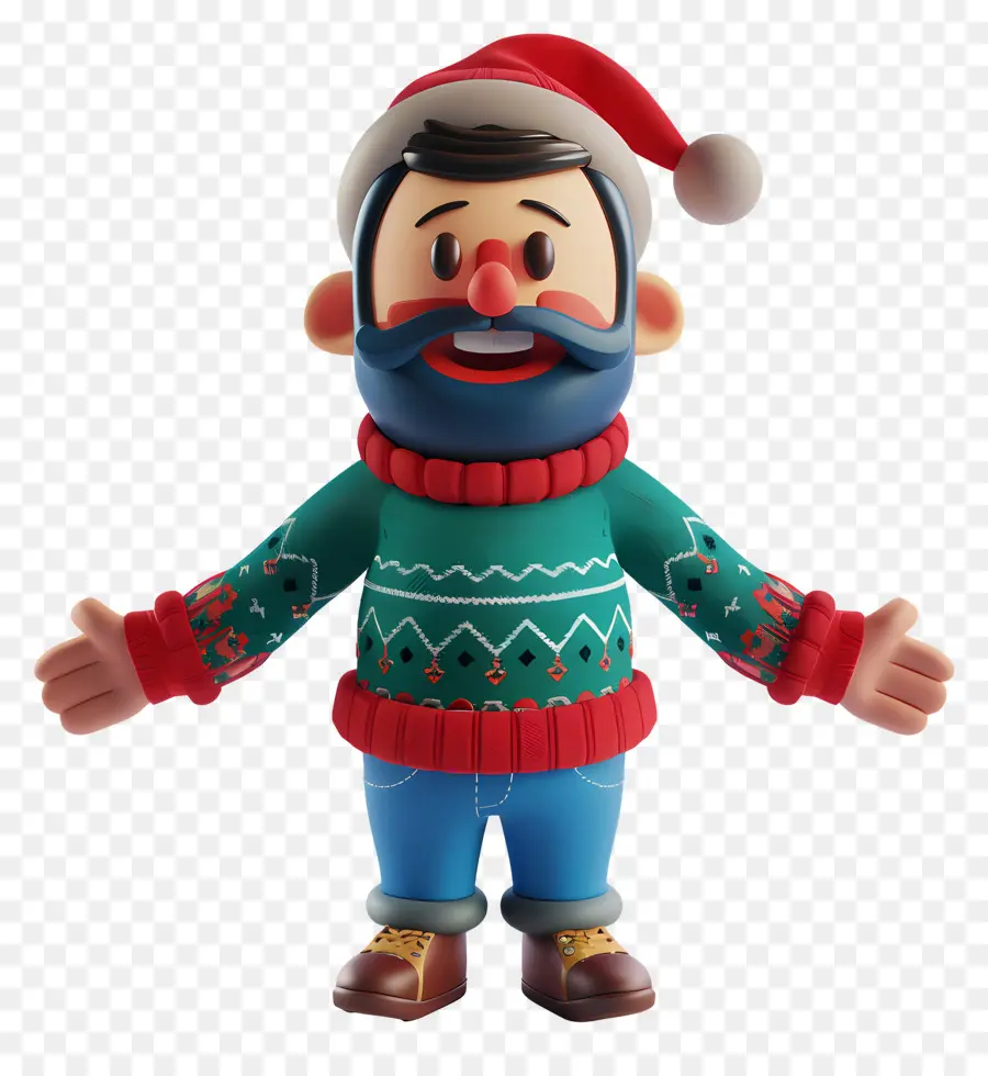 Hombre 3d，Papá Noel De Dibujos Animados PNG