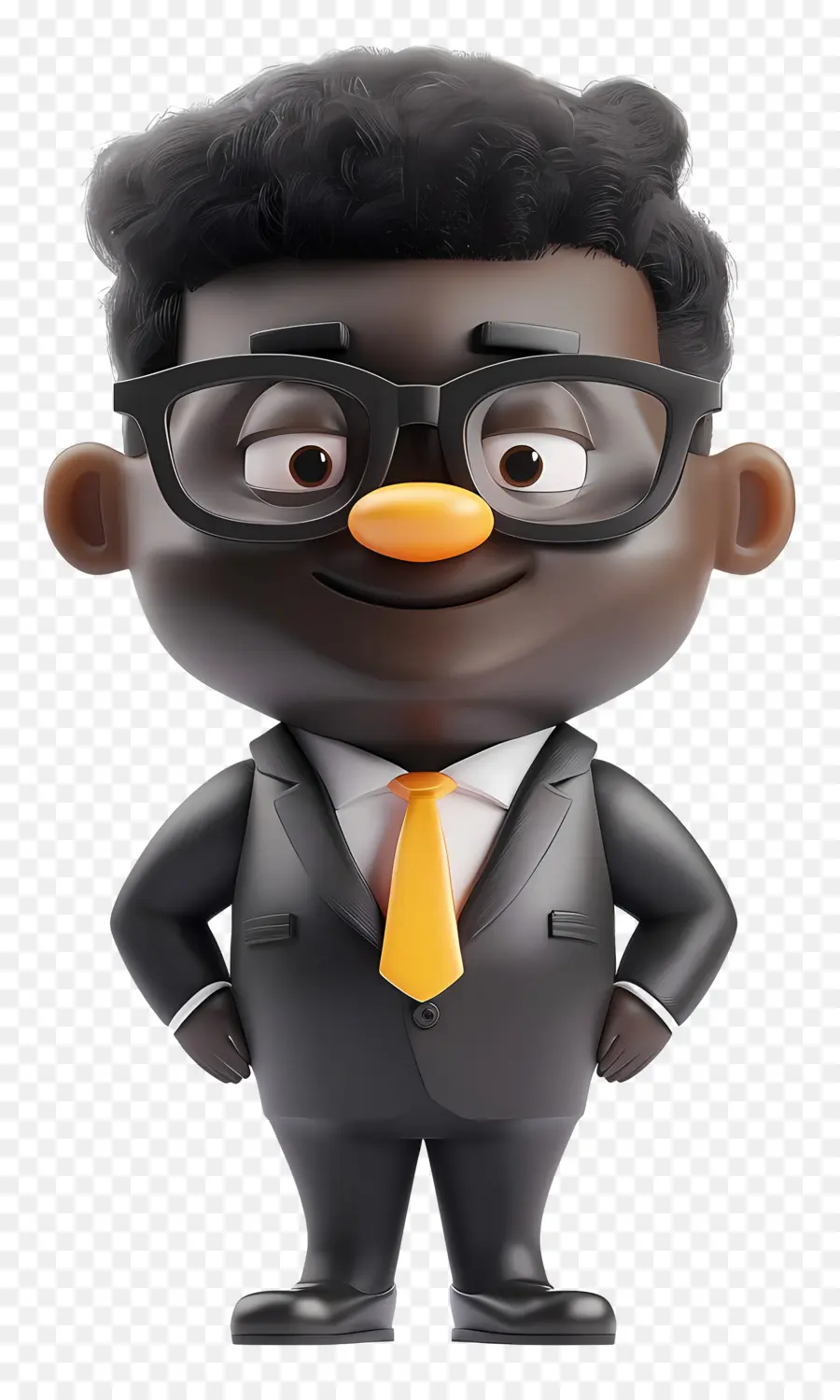 Empresario Negro，Personaje De Dibujos Animados En Traje PNG