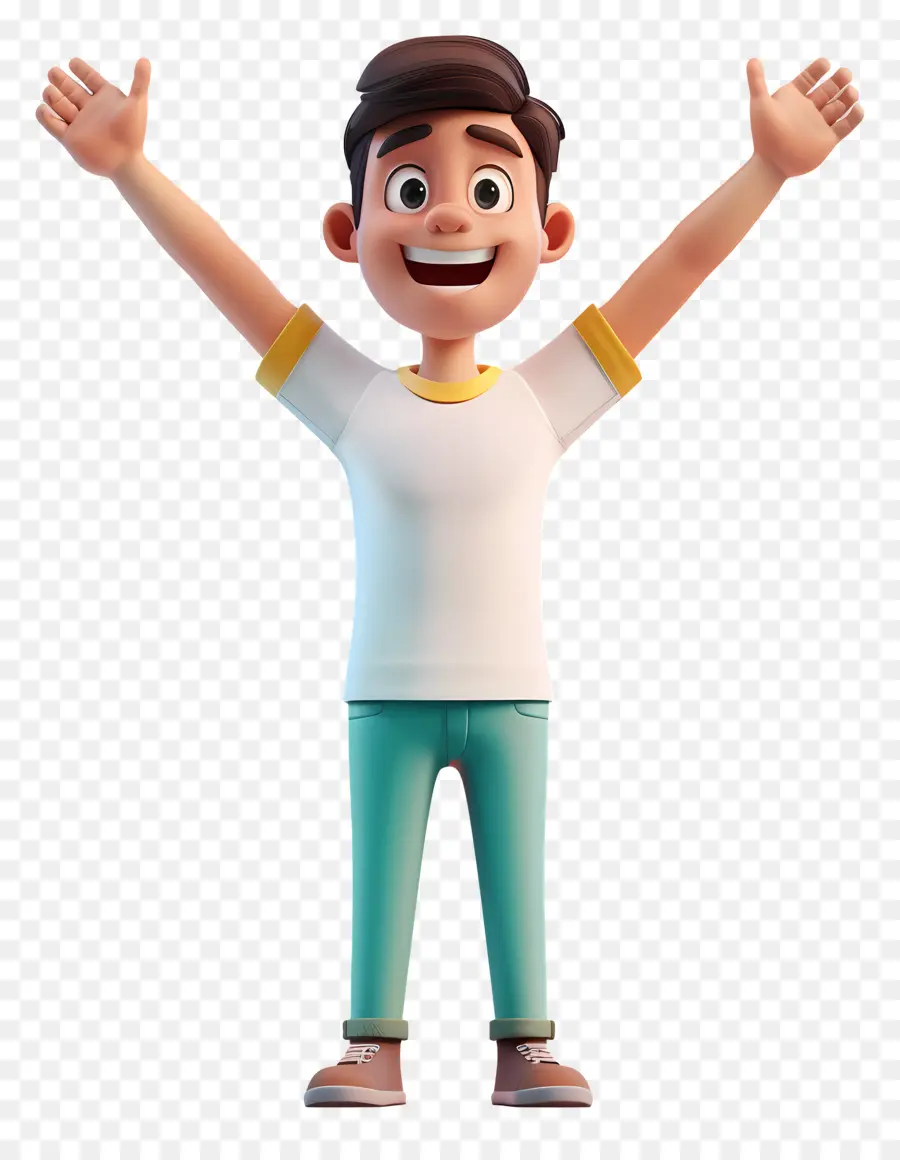 Hombre 3d，Niño Feliz De Dibujos Animados PNG