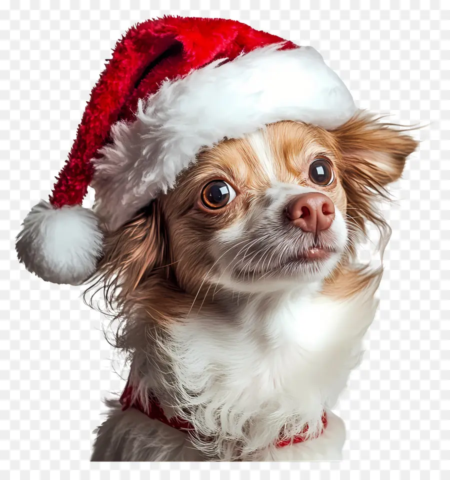 Perro De Navidad，Perro Con Gorro De Papá Noel PNG