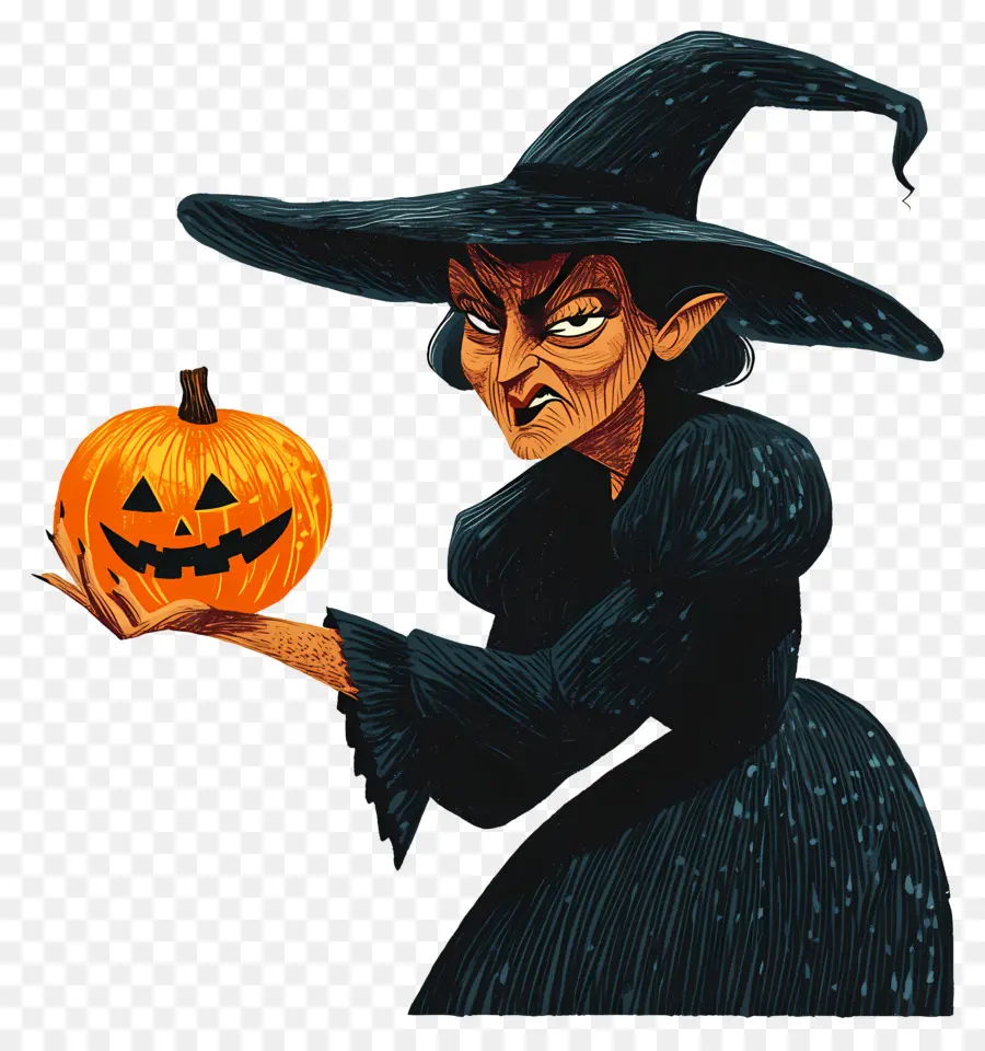 Bruja De Halloween，Bruja Con Calabaza PNG