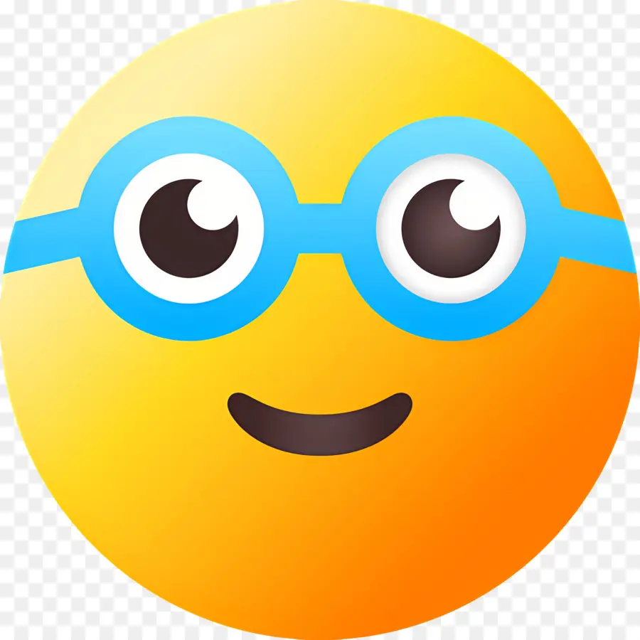 Emoji Nerd，Emoji Amarillo Con Gafas PNG