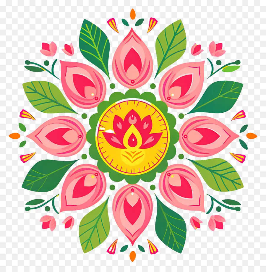 Pookalam，Mándala Floral PNG