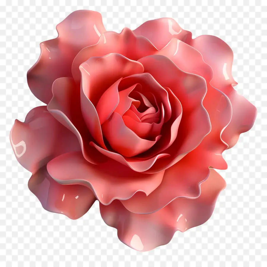 Flor 3d，Rosa Roja PNG