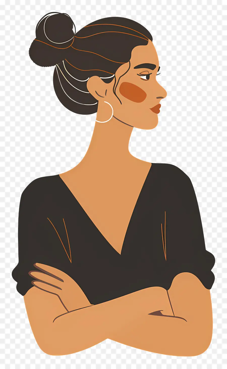 Mujer Elegante，Mujer Con Peinado De Moño PNG