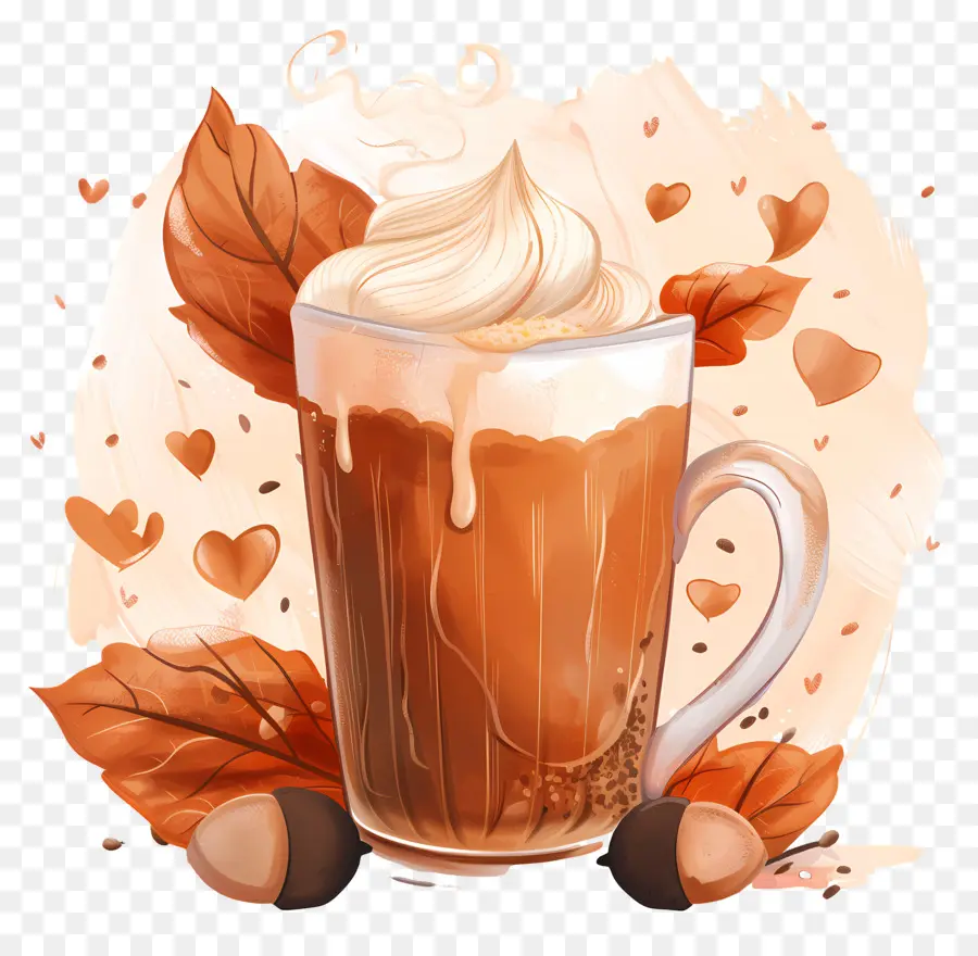 Especia De Calabaza，Café Con Crema Batida PNG