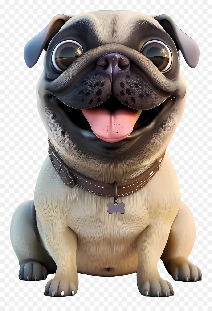 Perro 3d，Perro Pug De Dibujos Animados PNG