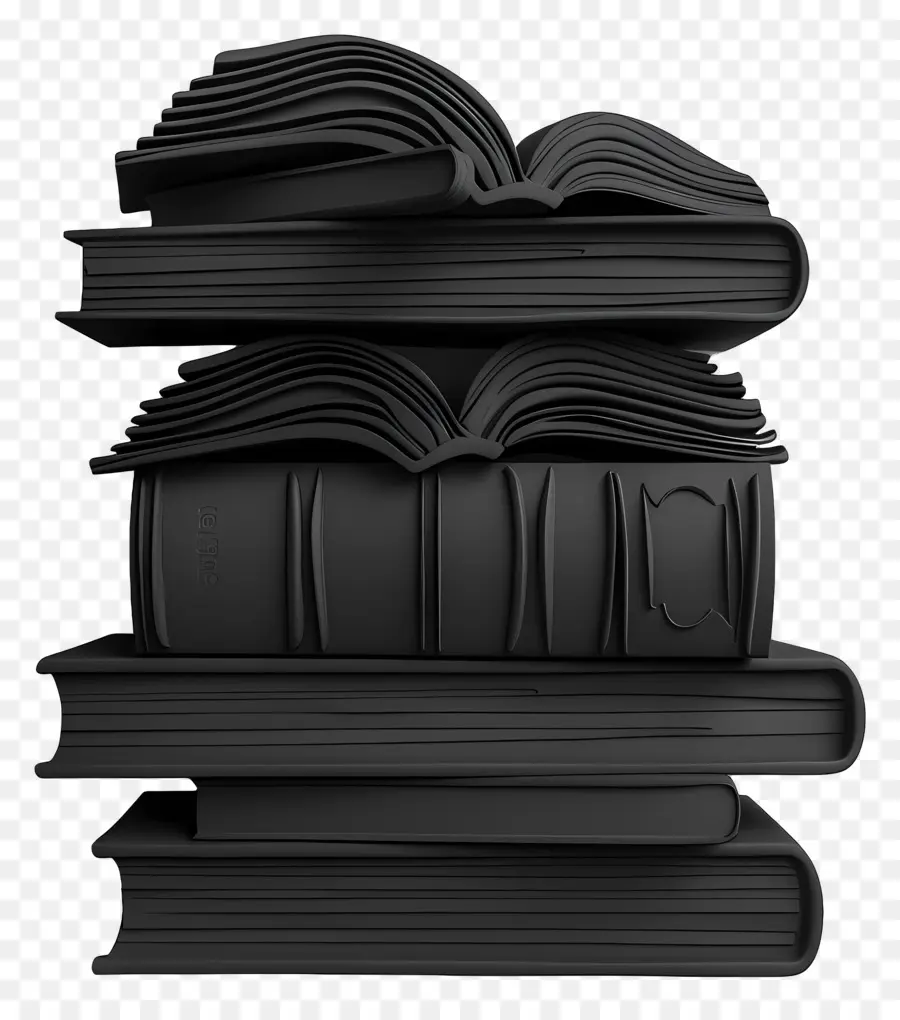 Libros Negro，Pila De Libros Negros PNG