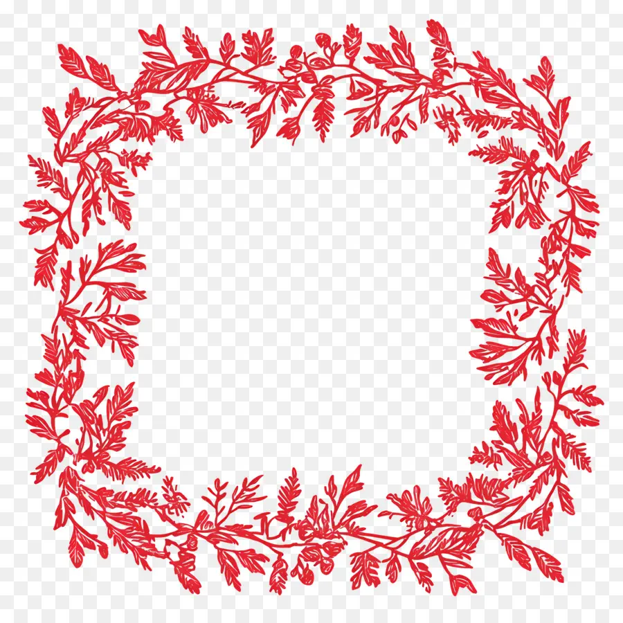 Marco De Navidad Rojo，Marco Floral Rojo PNG