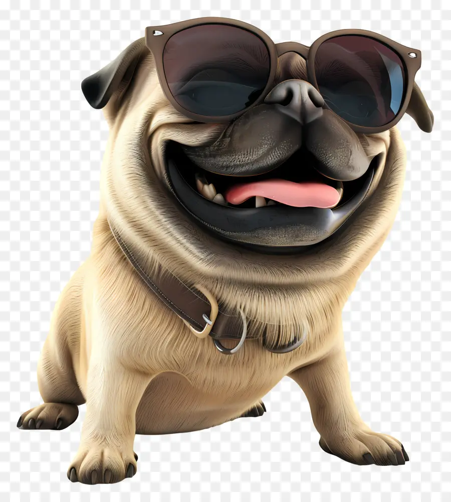 Perro 3d，Perro Pug De Dibujos Animados PNG