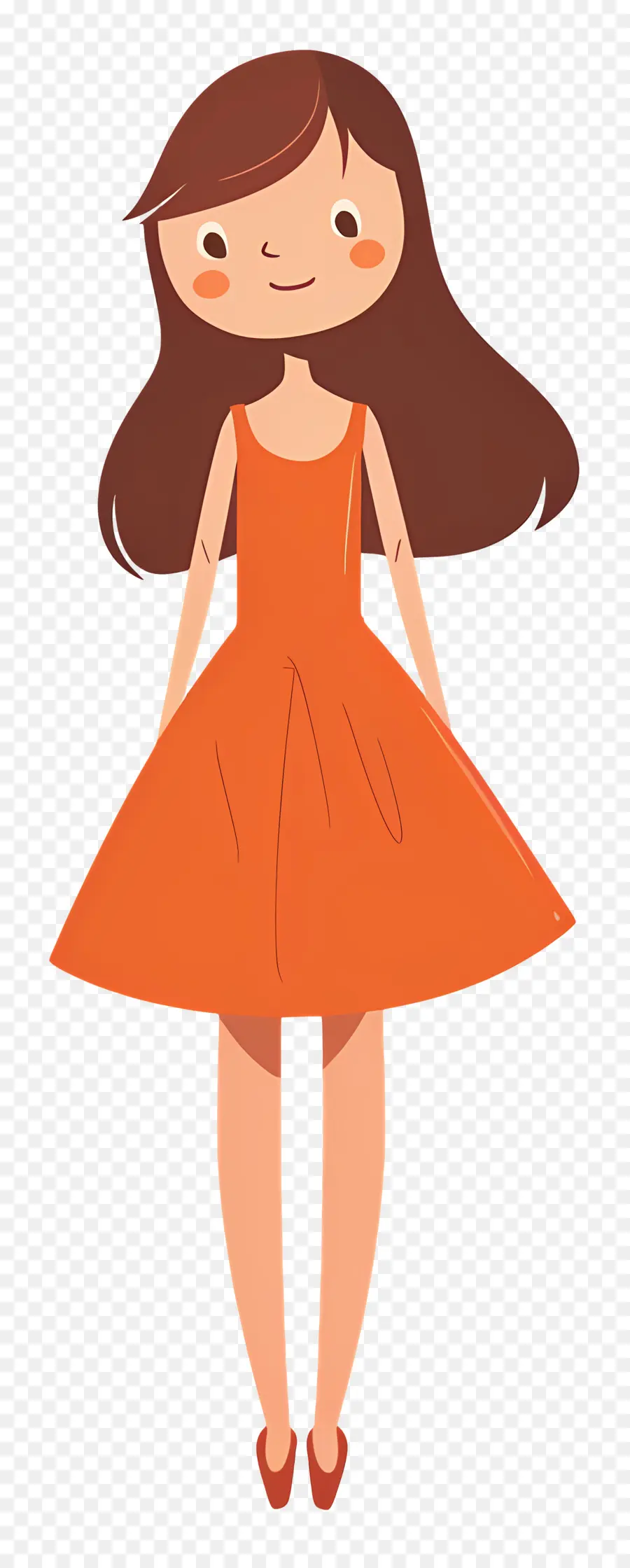 Hermosa Mujer，Chica Con Vestido Naranja PNG