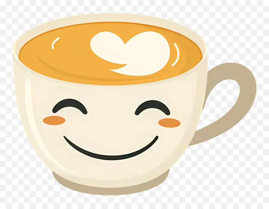 Café Kawaii，Taza De Café Sonriente PNG