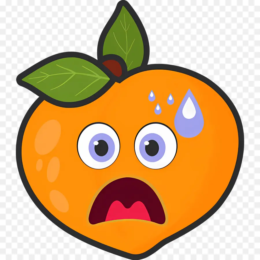 Melocotón Emoji，Melocotón Llorando PNG