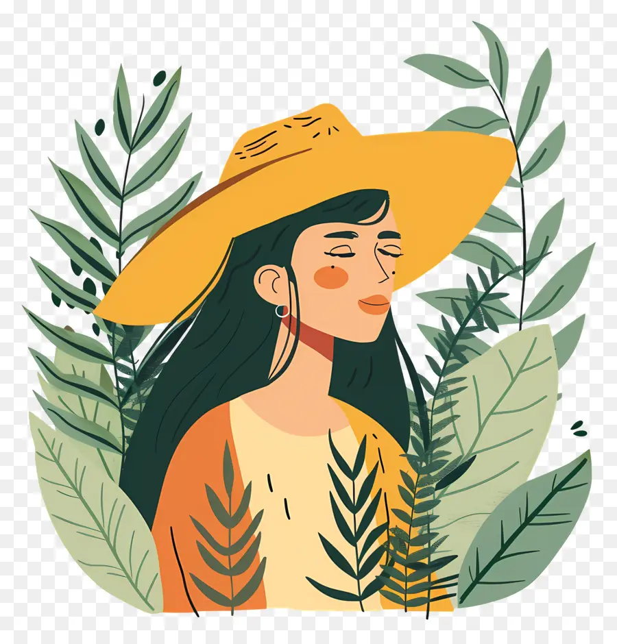 Hermosa Mujer，Mujer Con Sombrero PNG