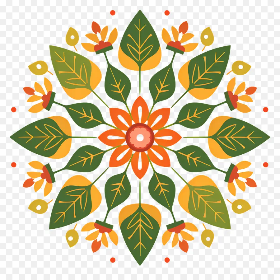 Pookalam，Mandalas Florales PNG