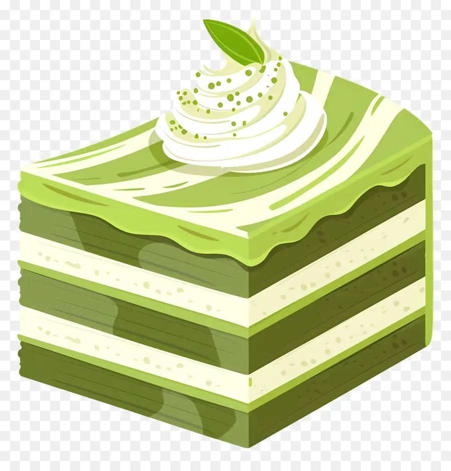 Pastel De Matcha，Rebanada De Pastel Verde PNG