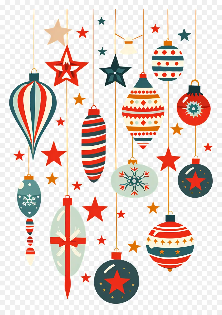 Bolas De Navidad Colgantes，Adornos Navideños Coloridos PNG