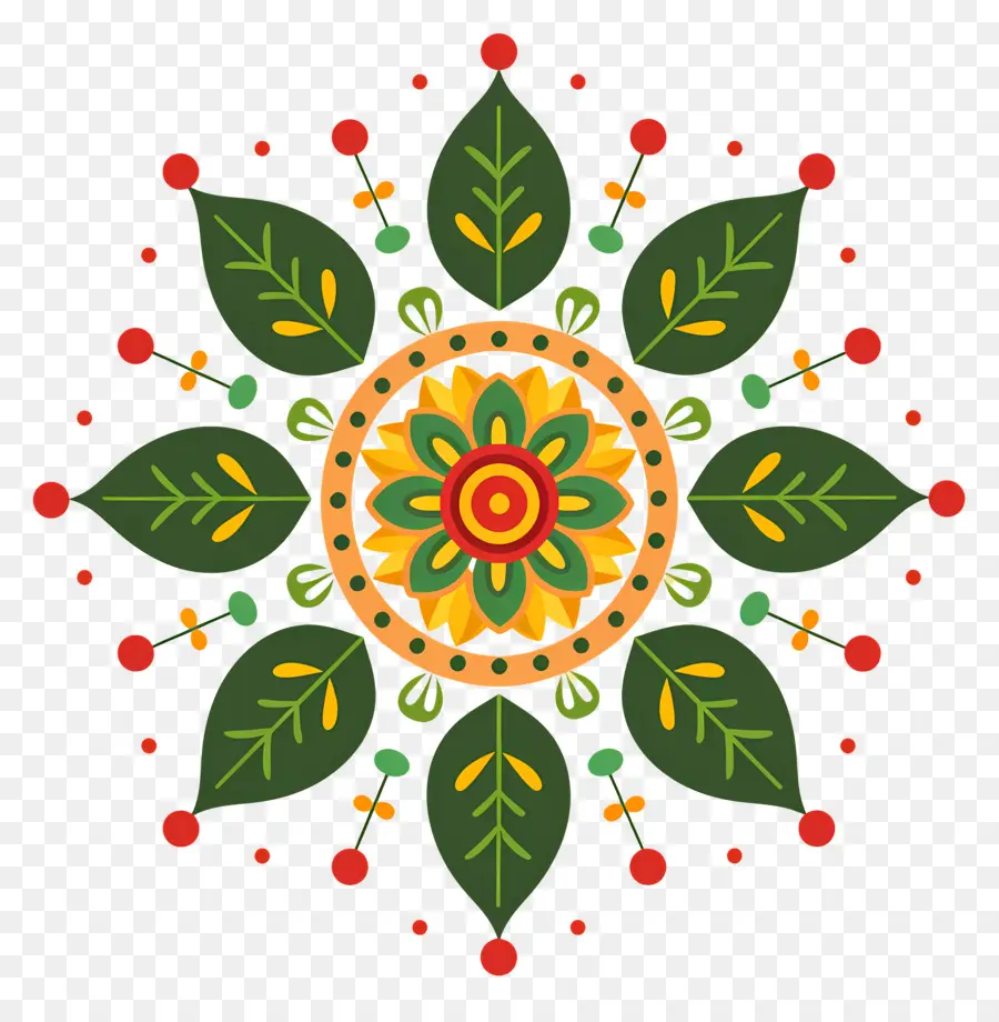 Pookalam，Mándala Floral PNG