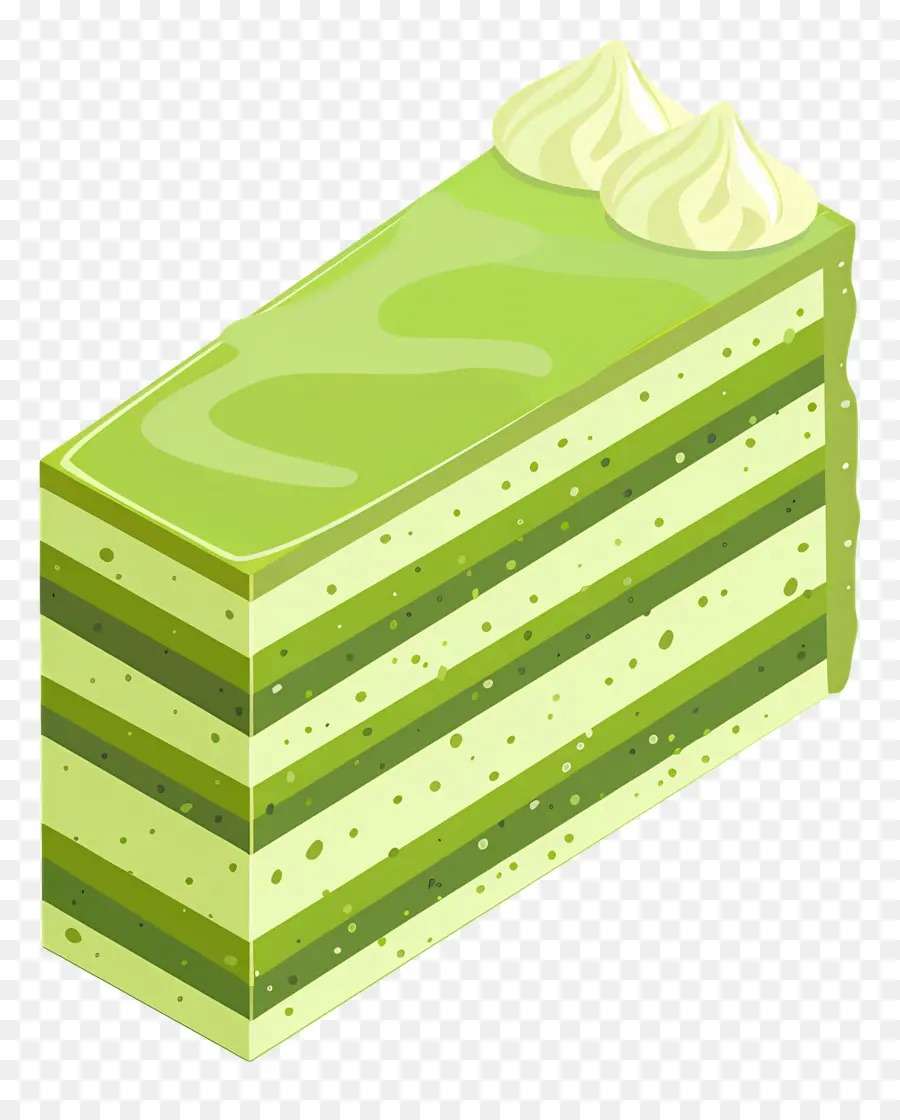 Pastel De Matcha，Rebanada De Pastel Verde PNG