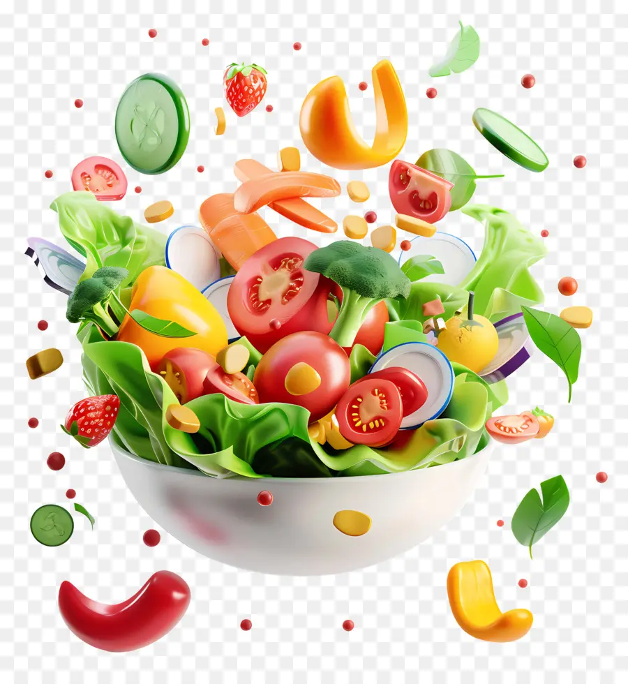 Ensalada Saludable，Ensalada De Verduras Coloridas PNG