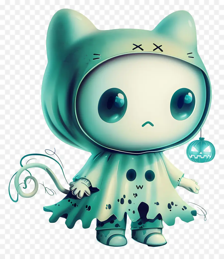 Hola Gatito Halloween，Gato Fantasma PNG